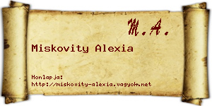 Miskovity Alexia névjegykártya